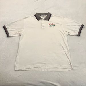 Vintage 90s extreme Hit A Few Golf White Casual Athletic Polo Shirt Mens Size L